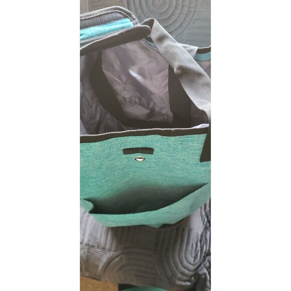 Pavilia Large Aqua Blue Utility Tote Bag With Drawstring Closure & Pockets - Dur - Picture 9 of 10